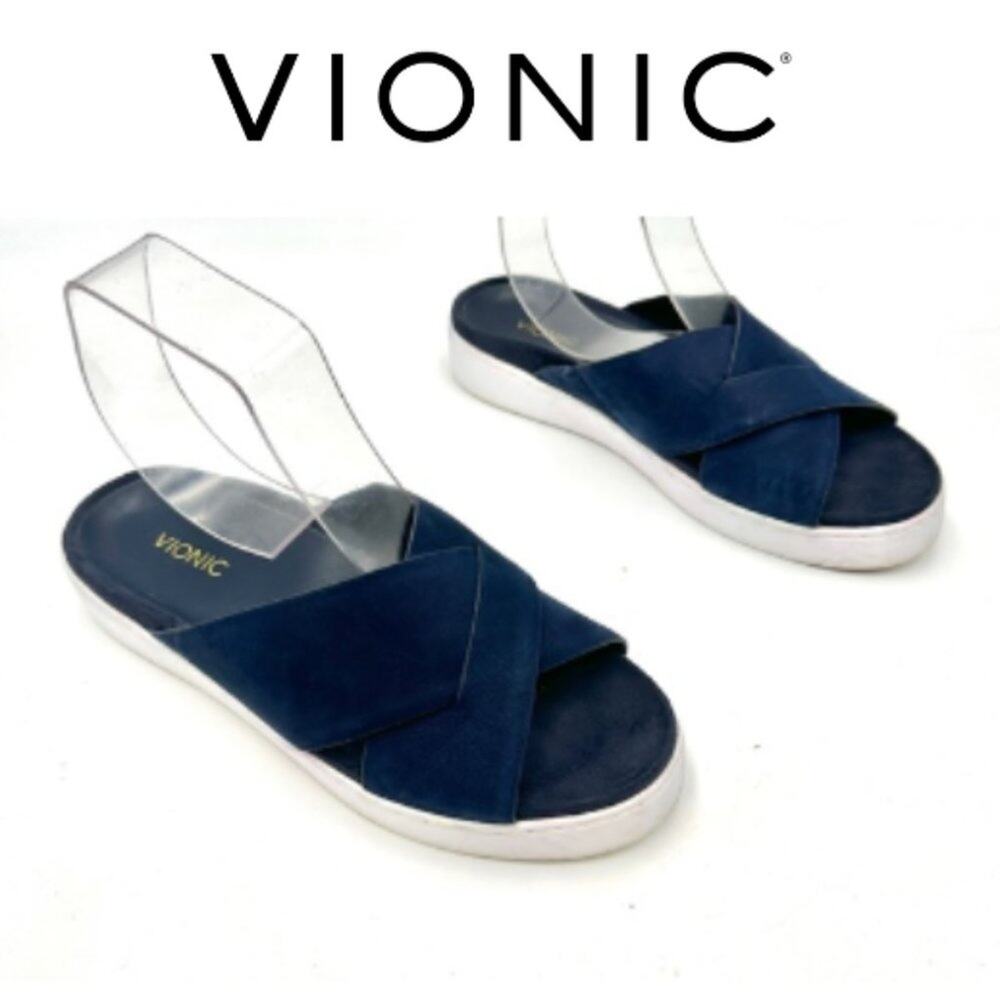 VIONIC Women's Lou blue suede sandals - SIZE 8